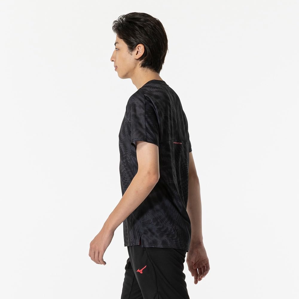 Dry Aeroflow Short Sleeve Training Breathable Size 32MAB020 Men's T-Shirt, Fabric, Quick-Drying, Black,