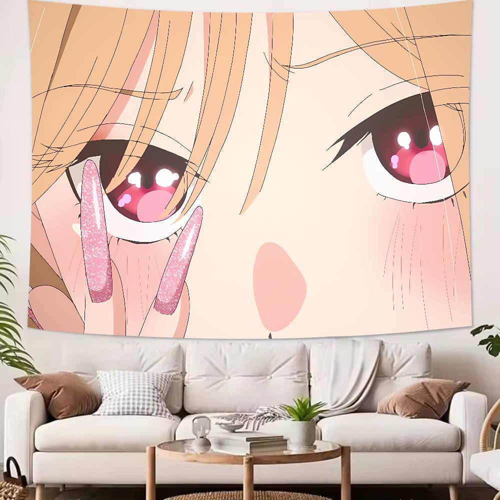 Large Kawaii Pretty Girl Marin Kitagawa Tapestry Wall Hanging Wall Rugs Dorm Decor Blanket Camping Decoration Tapestry