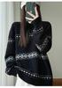 Mall-Stil Dicker Reiner Wollpullover für Damen - 100% Wolle Locker Gestrickt Vielseitiges Oberteil