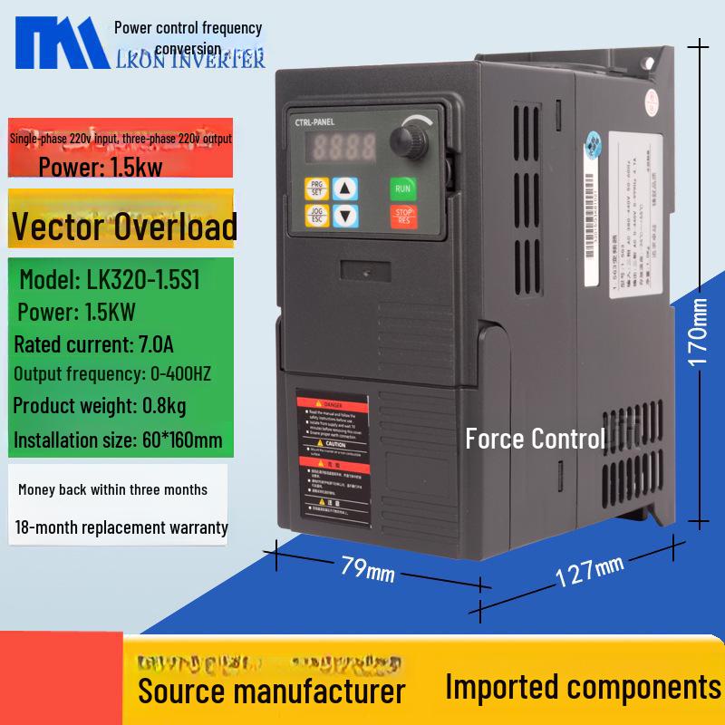 Power Control Inverter for Three-Phase Motors (1.5kW-7.5kW, 380V To 220V Speed Regulator)