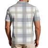 Men Loose Fit Casual Plaid Print Short Sleeve Polo Shirt with Turn Down Collar for Everyday Comfort Style