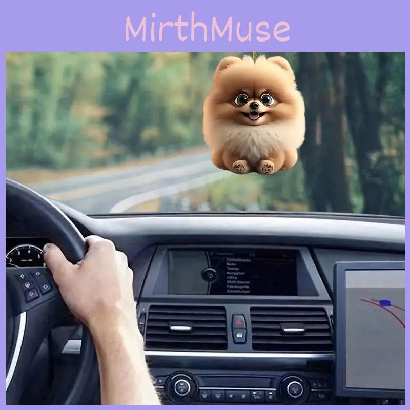 Entzückender Acryl Weihnachts-Hunde-Auto-Hängeanhänger Niedlicher Cartoon-Stil Innendekoration