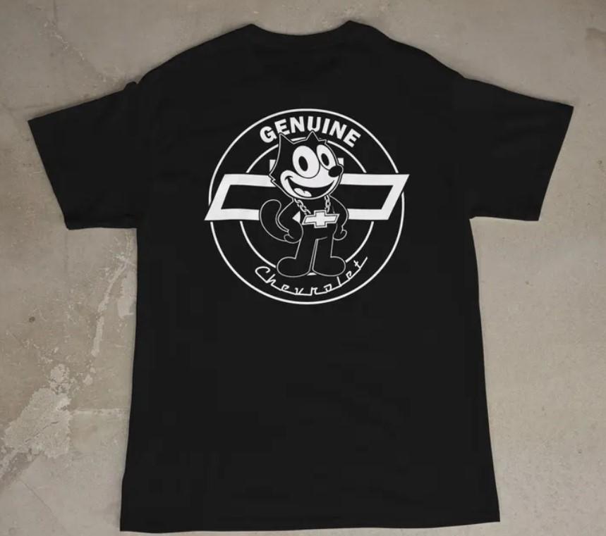 Felix the Cat Chevrolet T-Shirt – Classic Chevy Cartoon Tee – Retro Car Enthusia Unisex T-Shirt S
