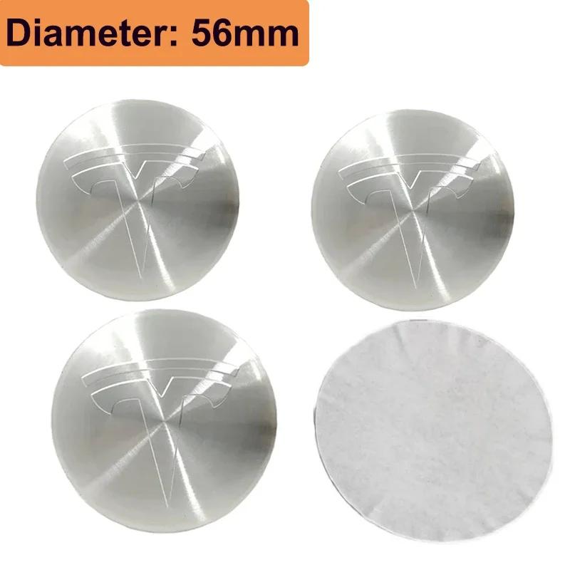 

4PCS 56mm Car Wheel Hub Center Caps Emblem Sticker Styling for Tesla Model 3 Model S Roadster Cybertuck Model X Auto Accessories 56mm