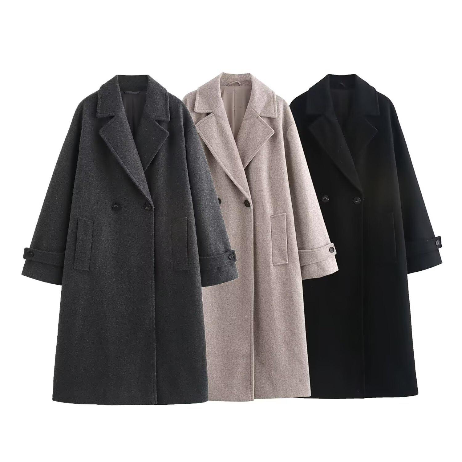 

2024 Autumn/Winter Women s Fashion: Long, Soft, Loose Fit Coat (Style 10877) XS хакі