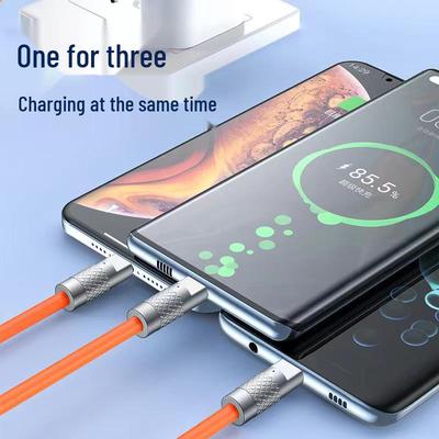 120W Jike 3-in-1 Fast Charging Cable for Apple, Huawei, Xiaomi, and Android Phones