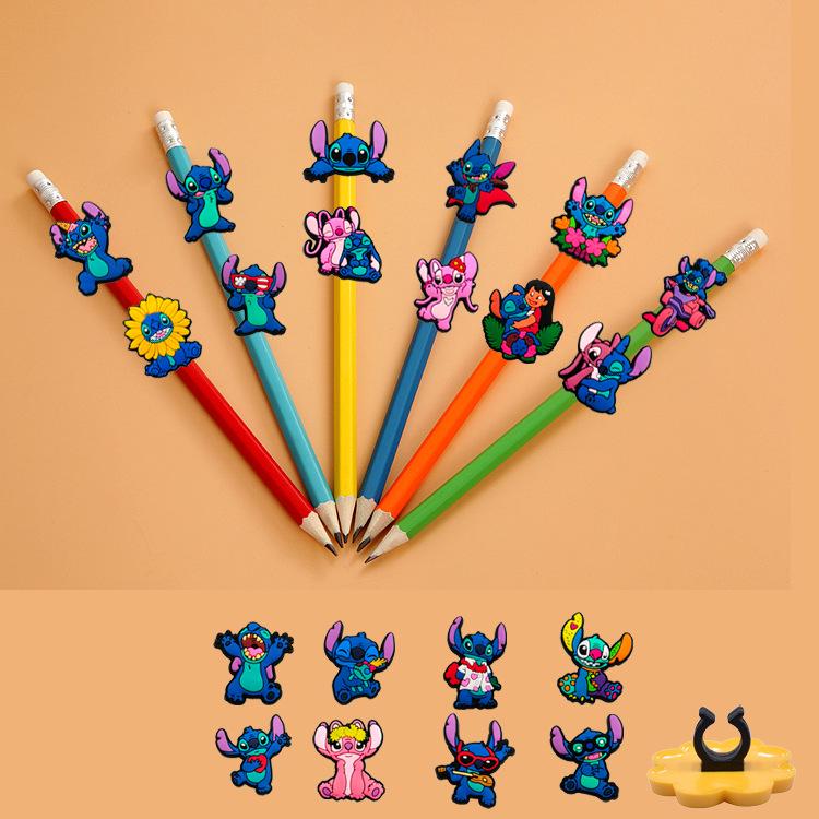 Stitch Pen Clip and Sleeve with Personalized Card and Straw Decorations