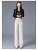 Women's Autumn/Winter 2025 Soft Denim Plus Velvet Slimming Straight and Wide Leg Trousers