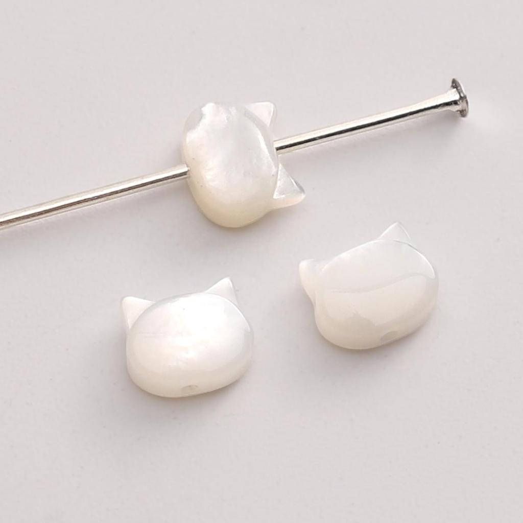 Natural Shell Rabbit Cat Head Beads For DIY Necklace Bracelet Earrings Jewelry Making