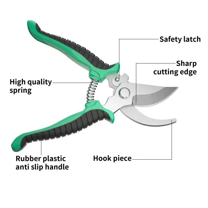 Garden Professional Scissors Stainless Steel Sharp Labor-saving Beak-shaped Pruning Shears Tree Non-slip Trimmer Garden Tools