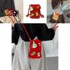 Cartoon Kids Shoulder Bag With Handcrafted Knit Cute Doll Design For Toddler Daily Use