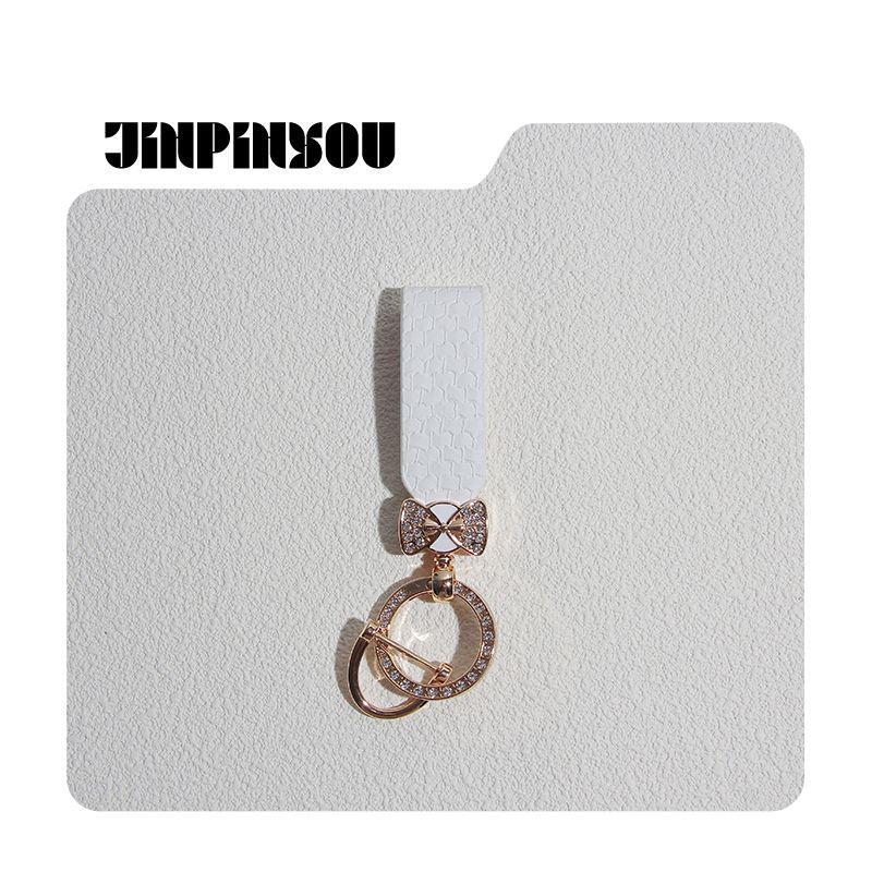 

Luxury Rhinestone Bow Keychain for Car and Home - Fashionable Metal Key Ring Pendant Rhinestone Bow