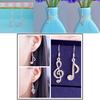 Fashion Crystal Rhinestone Music Ear Stud Earrings With Elegant Silver Finish