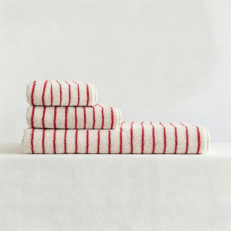 Premium Cotton Striped Towel Set Thick Absorbent Antibacterial Bath Hand Face Home Gym Travel