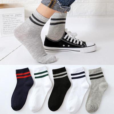 1 Pair Autumn Winter Men Ankle Sock Striped Cuffs Cotton Short Socks Sports Comfortable Harajuku Socks Male 5 Colors Optional
