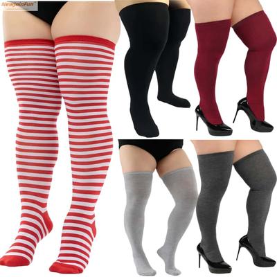 Large Plus Size Long Socks Girls Winter Thick Over The Knee Leg Warmers Comfortable Thigh High Boot Stockings for Oversize Women
