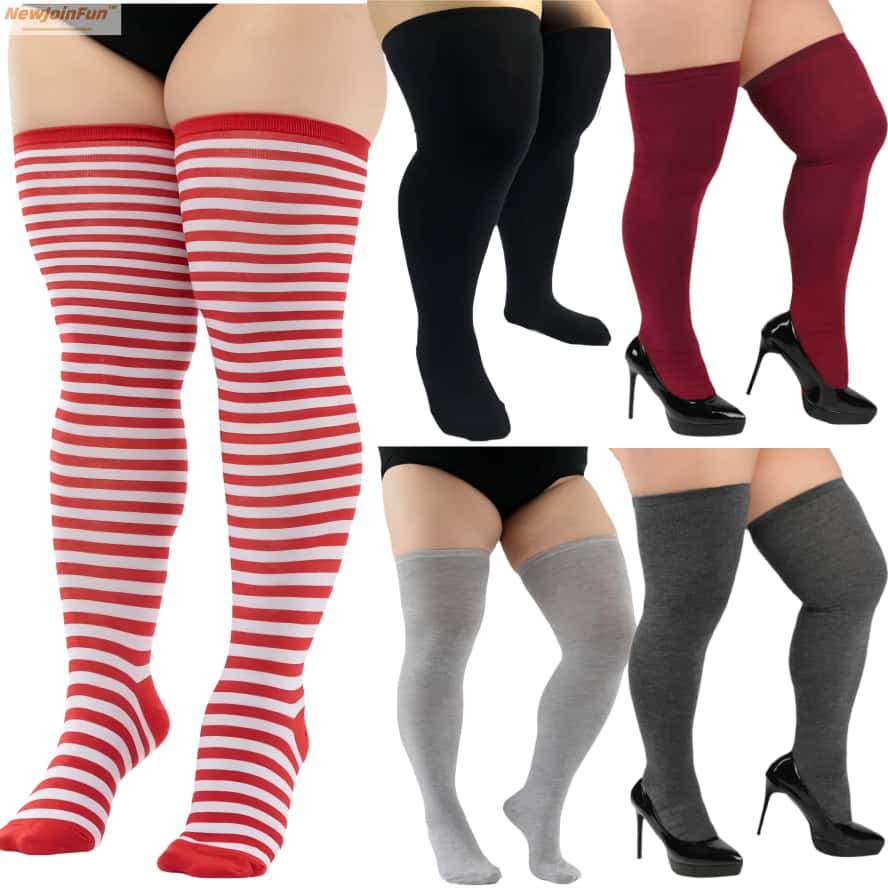 Plus Size Girls Comfortable Over The Knee Boot Long Socks Thigh High Stockings for Oversize Women Leg Warmers Large 3XXXL