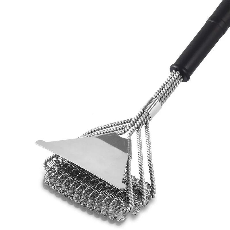 Sichere Grillbürste BBQ-Rostschaber BBQ-Rost-Reinigungswerkzeug Edelstahl Rostborsten Borsten Barbecue-Reiniger Zubehör