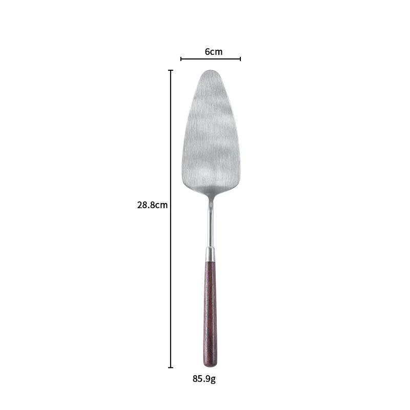 Thickened Household Pizza Cake Spatula Butterfly Porridge Spoon 304 Stainless Steel Walnut Soup Shell Dry Rice Kitchen Item Bar