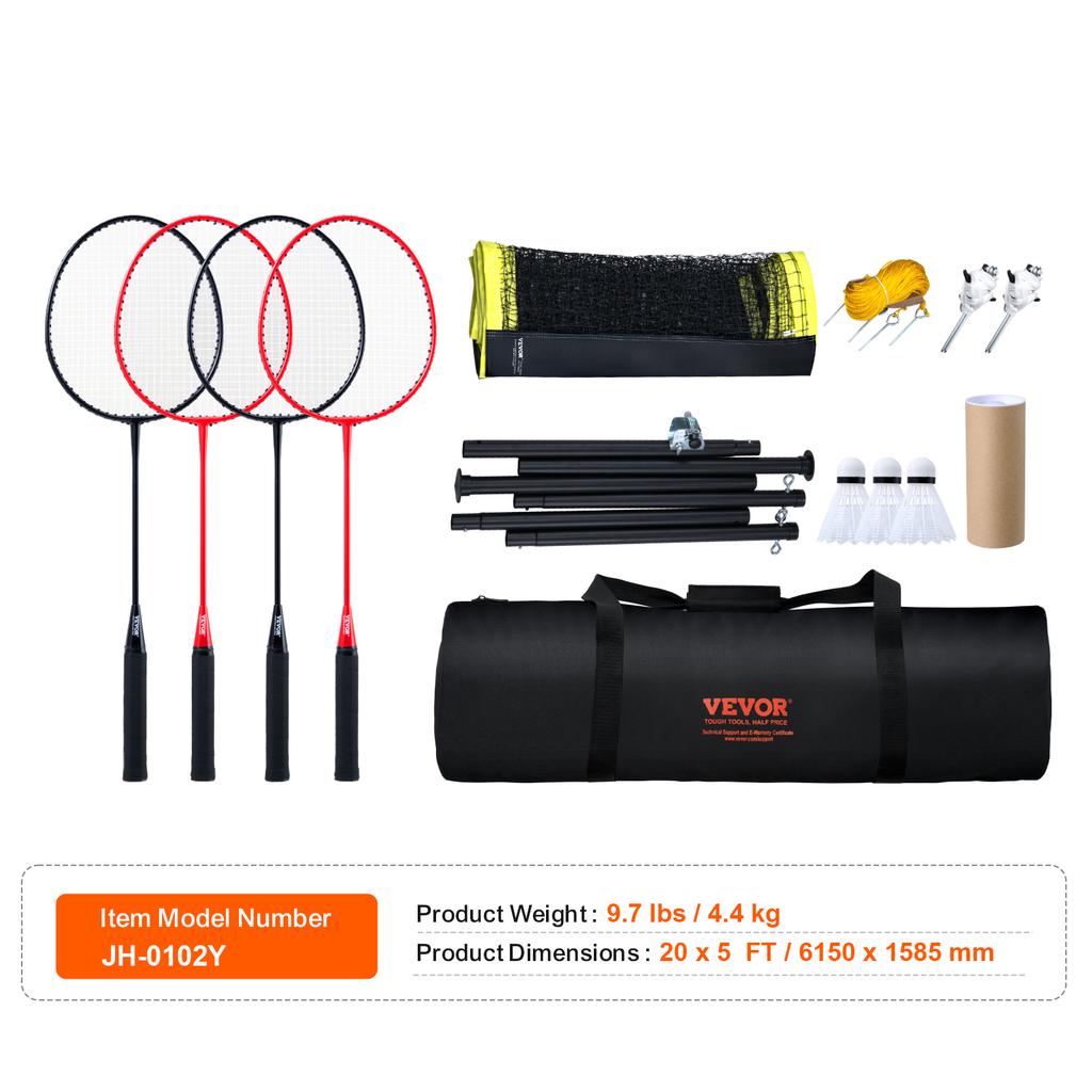 SucceBuy Badminton Net Set Outdoor Backyard Beach Park Badminton Net Portable Badminton Equipment Set Adults Kids Badminton Net