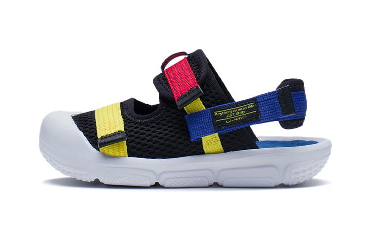 Li Ning YOUNG Children s Sandals Black Blue Children Aged 3 7 Years Old YKKS004-3 25