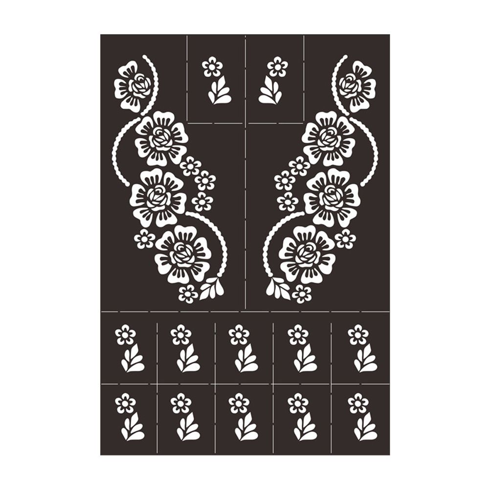 Tool Henna Stencil Body Art Sticker Template Temporary Tattoo Stencil Hollow Drawing Template