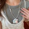 Flower Korean Beaded Necklace Jewelry Clavicle Necklace Pink Blue Bohemian Choker  Women