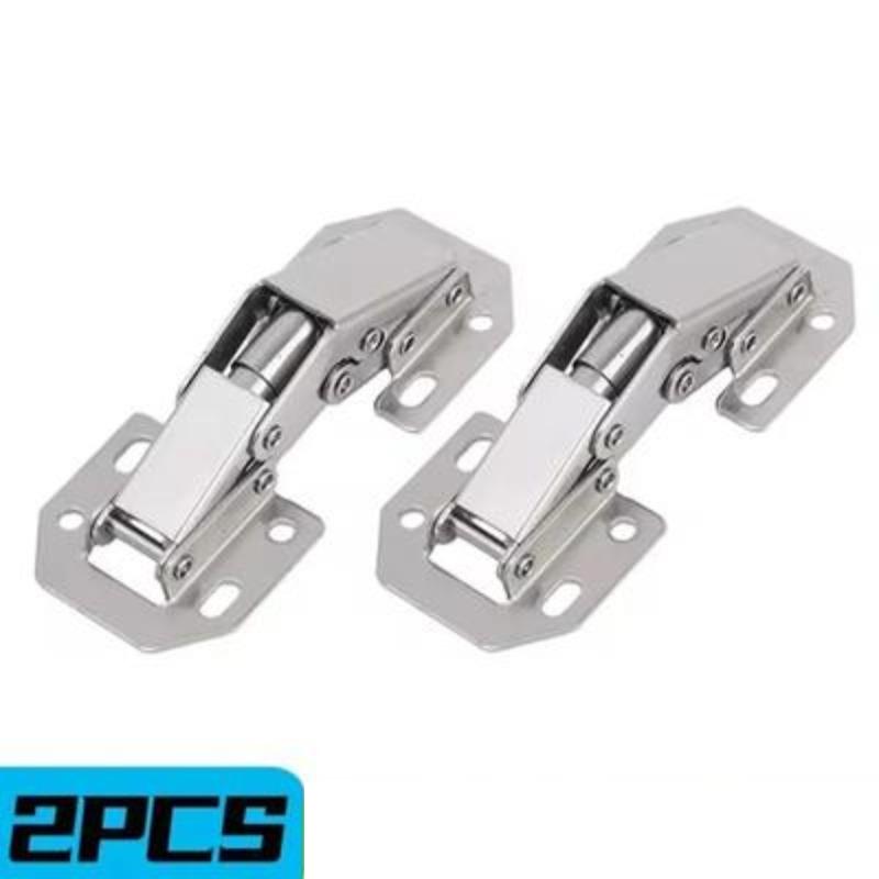 10 Pieces Steel Cabinet Hinges 90 Degree No Drilling with Hydraulic Buffer for Smooth Opening and Closing