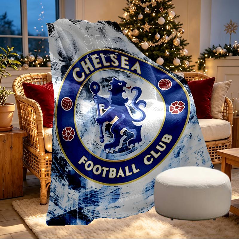 Chelsea F.C Print Blanket - Soft & Comfortable, for Bedroom, Travel, Sofa, Home Decoration - Birthday Christmas Gift for Friend