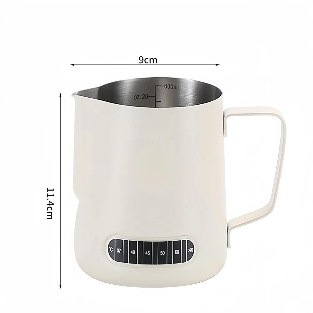 Coffee Milk Frother Jug Temperature Sensing Patch Stainless Steel Accurate Scale Volume Control Advanced Professional CoffeeTool