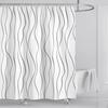Tende da Doccia a Strisce alla Moda Impermeabili Spesse Tende da Bagno per Bagno Vasca da Bagno Copertura Ampia e Larga da Bagno con Ganci