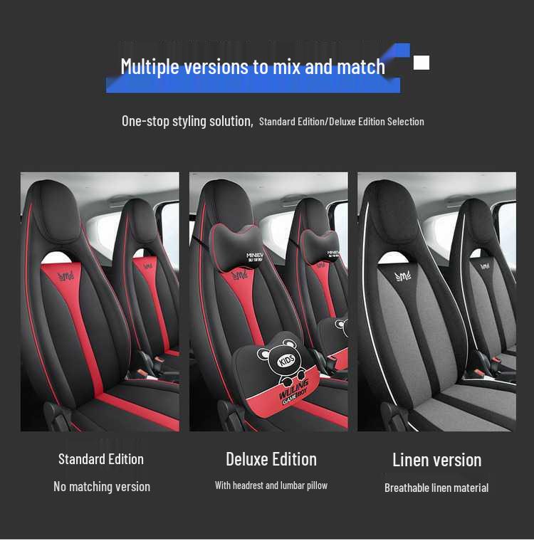 202426 Wuling Hongguang Mini Macaron Full-Coverage Seat Cushion - Modified Interior Car Seat Cover.
