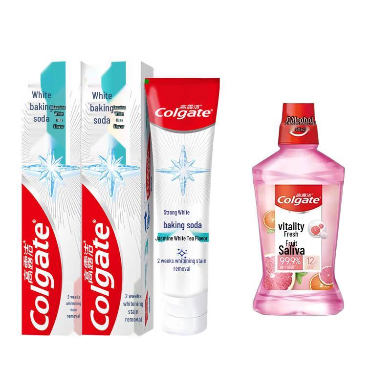 Colgate Brightening Jasmine White Tea Toothpaste Fresh Fruit Mouthwash Set