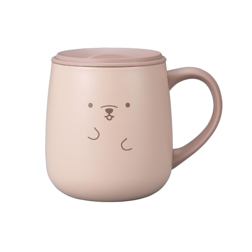 CB Japan ANIBALL Stainless Steel Mug with Sliding Lid, Vacuum Insulated, Double-Walled Construction, 370ml, Large Handle for Easy Holding