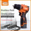 Compact Brushless High-Power Impact Drill with Rechargeable Lithium Battery for Household Use