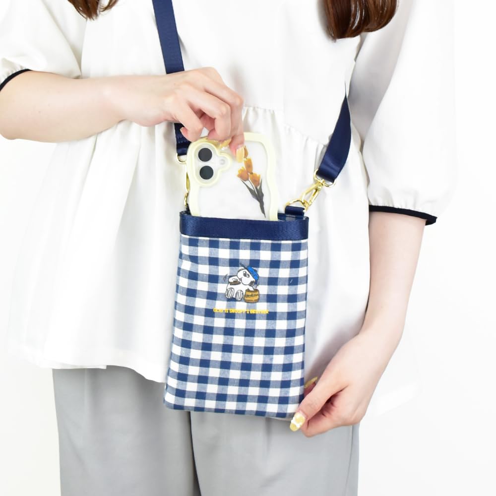 Marimo Craft Flat Shoulder Bag, NV Check, Olaf SN SPMS-161