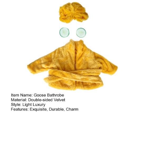 Yousheng Porch Goose Lady Outfit Cute Bathrobe with Cucumber Slices And Shower Cap Plastic Lawn Goose Statue Costume Outdoor Garden Decoration
