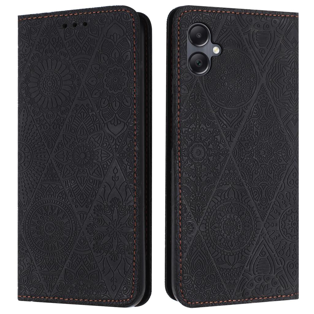 Etui dla Samsung Galaxy A07 4G z nadrukowanym kwiatem, portfel ze stojakiem, skórzane etui na telefon