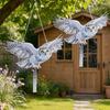 with Bells Bird Repel Owl Scarecrow Acrylic Bird Repeller Fake Bird Scare Device  Garden Decoration