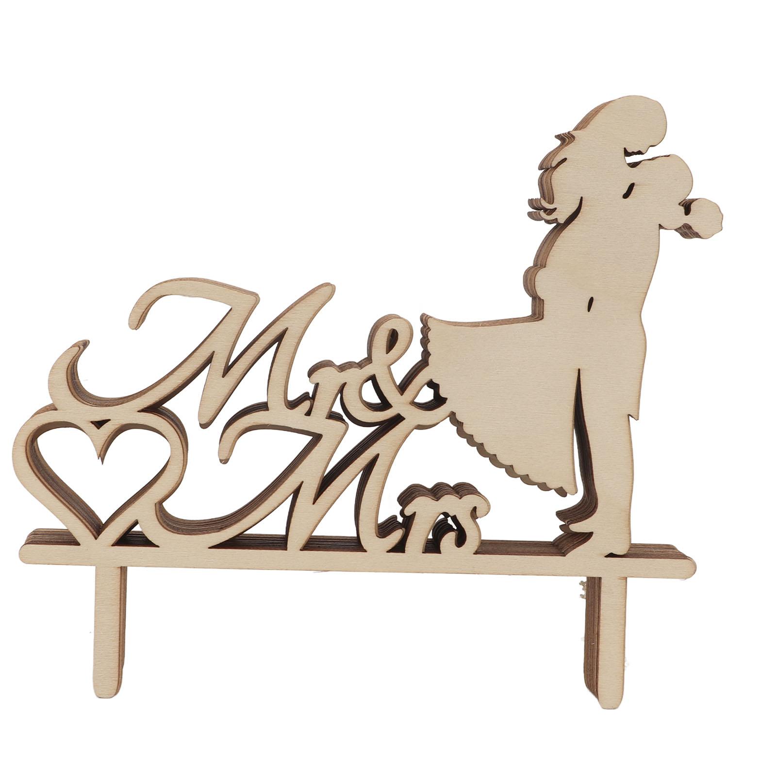 

10pcs Wedding Plant Labels Hugging Couple Image Romantic DIY Coloring Poplar Plywood Wedding Plant Markers for