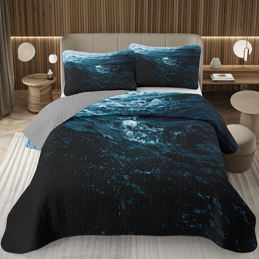 Tree Bedspread Nature Landscape Bedspreads for Boys Girls Reversible Grey Coverlet Set Modern Abstract Art Quilted Bedding Queen