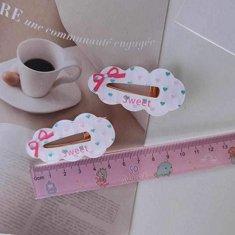 

2 шт. Модные милые заколки для волос в виде сердечка и бантика, милые боковые заколки для волос для женщин, девочек, детей, подарок, аксессуары для волос, головной убор, украшение