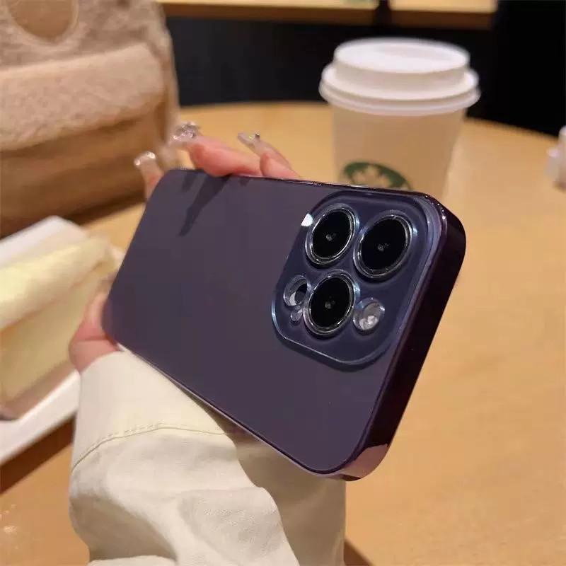 Applicable To IPhone 16pro High-end Mobile Phone Case Apple 15 Electroplated Frame Original Machine 14 Simple Protective Case I13