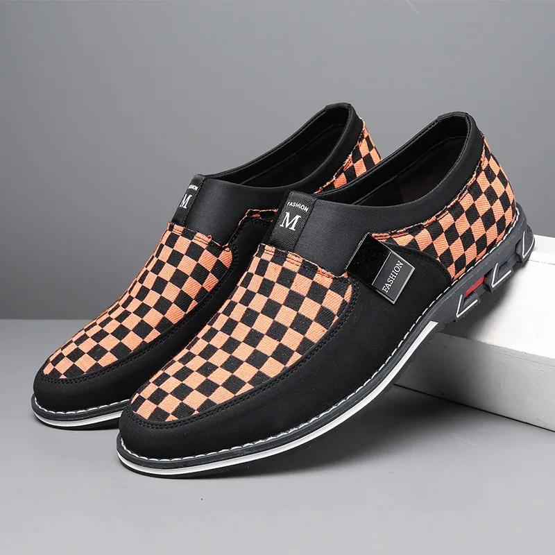 Fashion Brand 2024 Leather Shoes for Men Luxury Business Leather Shoes Men's Office Loafers Breathable Slip on Shoes Men Work Footwear