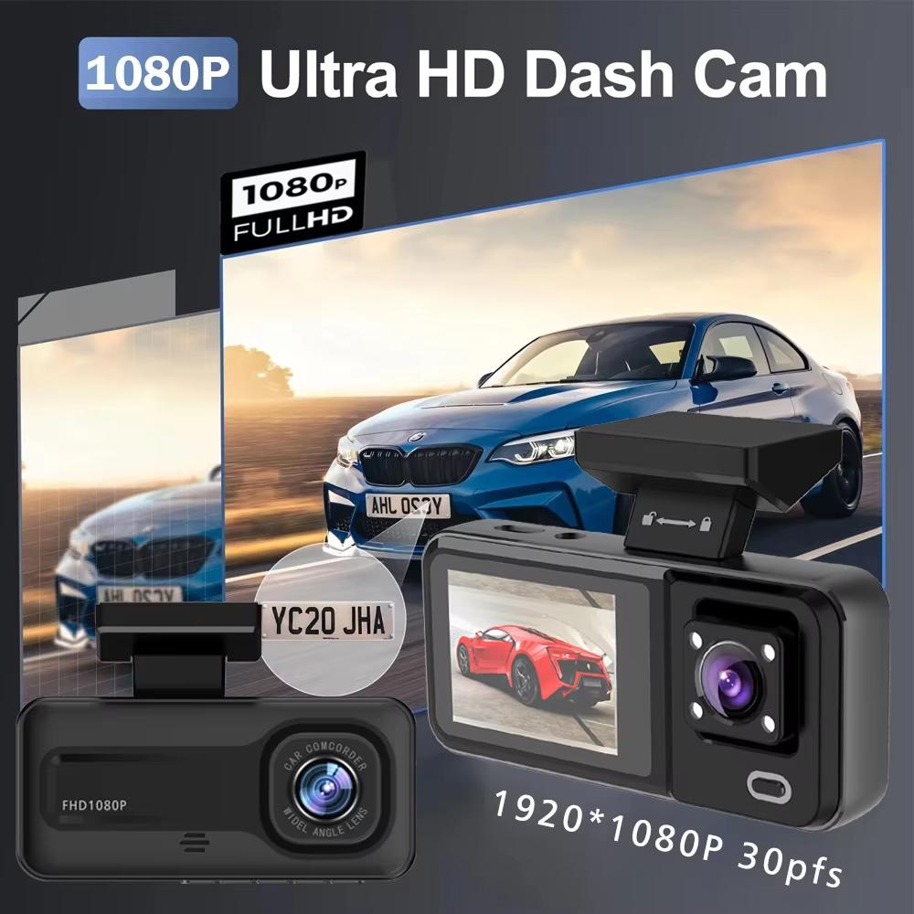 3 kamera Auto DVR 1080P Dash Cam Innenraum Kabine Mini Fahrzeug Drei Weg Kanal DVRs Recorder Video Registrator Dashcam Camcorder