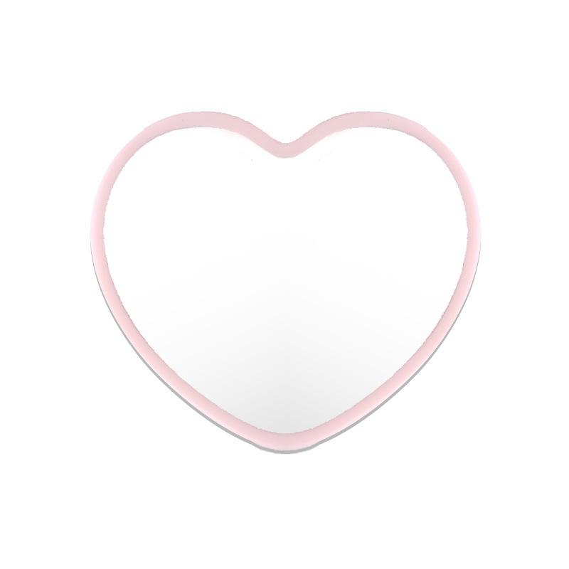 1PC Mirror Dormitory Simple Dressing Mirror Love Small Mirror Gift Makeup Mirror Beauty Heart-shaped Mini Student