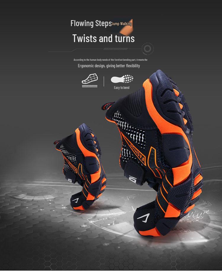 Boys' Mesh Breathable Sports Running Shoes for Spring, Summer, and Autumn