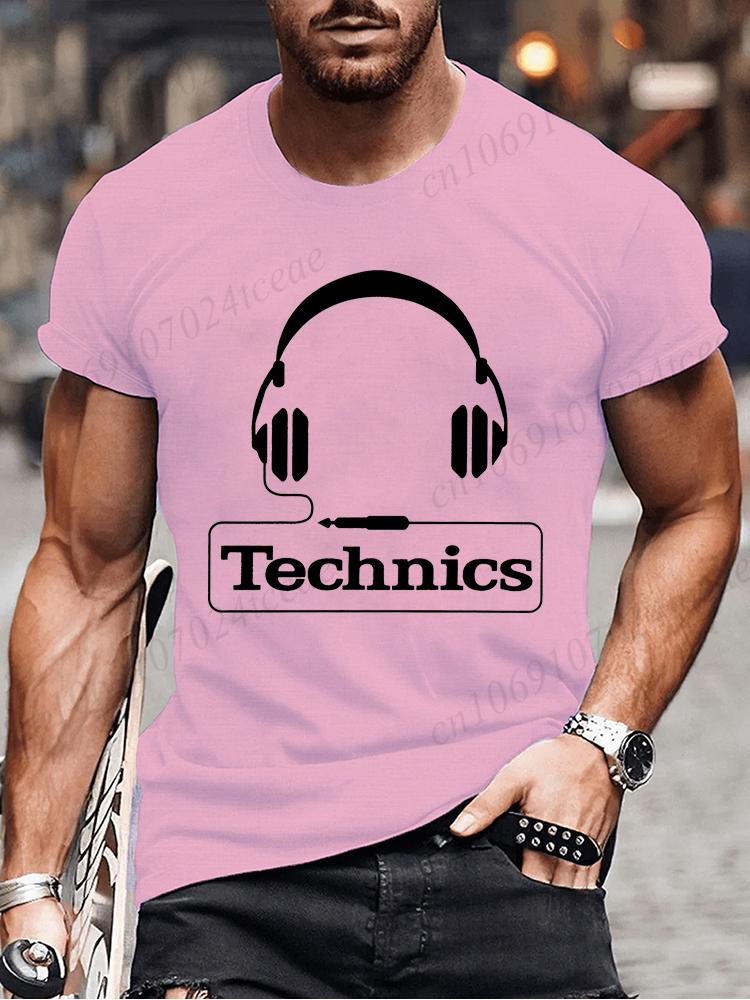 Summer Men's Fashion Tee Clothing Hip Hop Technics Headphone Graphic Tee Shirt Men Casual Streetwear Funny Printed Tops T-shirt
