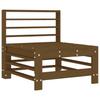 Mid Section Sofa with Cushions Honey Brown Solid Pine Wood