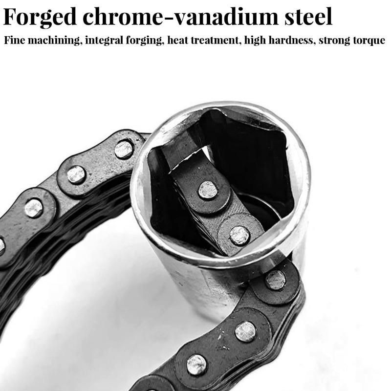 1Piece of 52 Section 14mm Double Chain Socket Type Oil Filter Wrench, Heavy-duty Oil Filter Wrench, Maintenance Tool 2025 Hot
